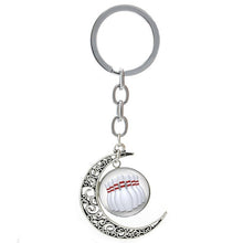 Summer Beach Volleyball picture moon pendant keychain casual sports football basketball rugby tennis golf key chain ring T255