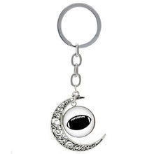 Summer Beach Volleyball picture moon pendant keychain casual sports football basketball rugby tennis golf key chain ring T255