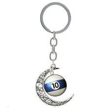 Summer Beach Volleyball picture moon pendant keychain casual sports football basketball rugby tennis golf key chain ring T255