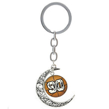 Summer Beach Volleyball picture moon pendant keychain casual sports football basketball rugby tennis golf key chain ring T255