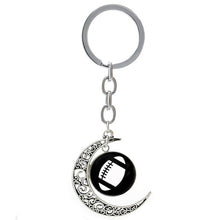 Summer Beach Volleyball picture moon pendant keychain casual sports football basketball rugby tennis golf key chain ring T255