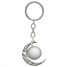 Summer Beach Volleyball picture moon pendant keychain casual sports football basketball rugby tennis golf key chain ring T255