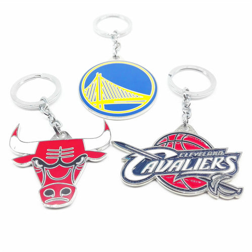 Best Selling Basketball Team Logo Key Chains Alloy Key Ring Creative Car Keychain Sport Style Jewelry Large Size Pendant