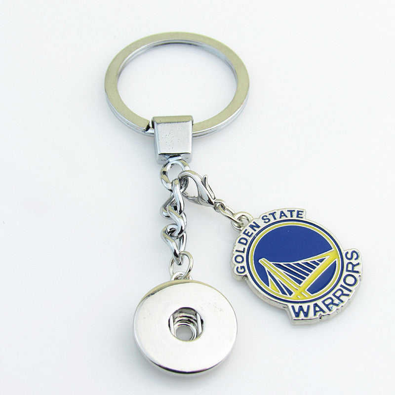 Golden state warriors Snap button keychain for  Dangle charm with 18mm  Snap Button Jewelry