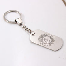 6Pcs/lot Mix Jazz Spurs Kings Suns Kings Pendants Charms Key Chains Stainless Steel Keychain Basketball Men Key Ring