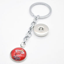 2017 Basketball Jewelry Keychain Miami Heat Charms /18mm Snap Button Charms Car Keyring for Women Men Gift