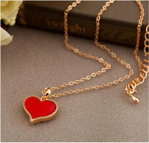 NK147 Fashion Hot New Gossip Girl Serena red hearts with love necklace clavicle chain models Wholesales